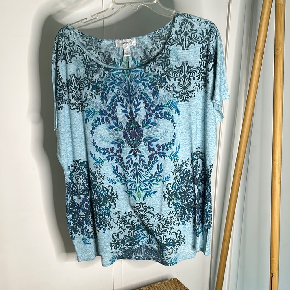 Dressbarn Blue Patterned‎ Women's Top size 2X